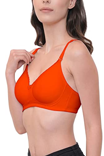 Image of Women's Seamless Padded Non Wired Cotton Stretch Everyday Bra| Detachable Straps | Transparent Straps Included