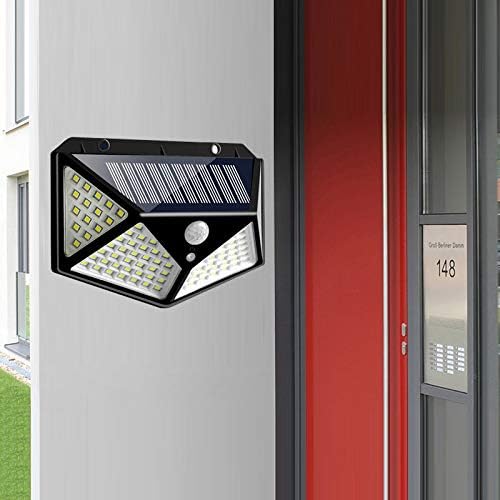 kh Solar Wall Light 100 LED Night Lamp Motion Sensor for Home Outdoor Garden Porch Dusk to Dawn Lighting & Yard Fence Decoration Waterproof Safety Light for Outdoor