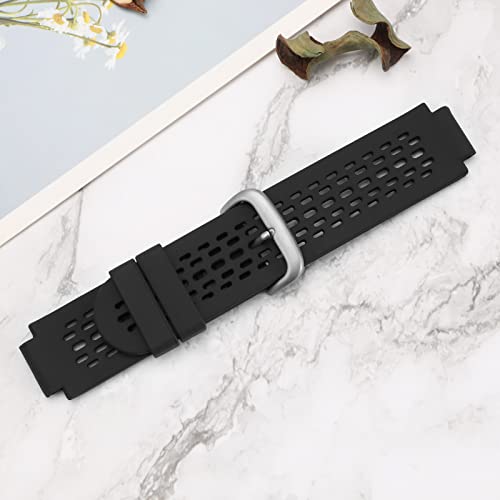 ECSiNG Silicone Watch Strap Compatible with Garmin Approach S2 /S4 Activity Trackers Quick Release Watch Band Replacement Wristband Bracelet Black - Image 4