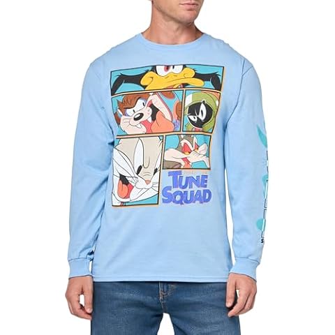 Space Jam Tune Squad Men's Long Sleeve T-Shirt, Sky Blue Cover