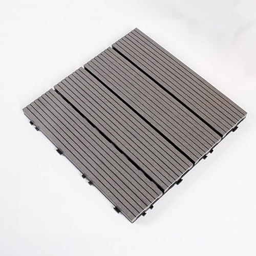 Azulejos entrelazados para terrazas de 30 x 30 cm, suelo compuesto para exteriores, diseño de bloqueo de clic para patio y jardín, paquete de 10