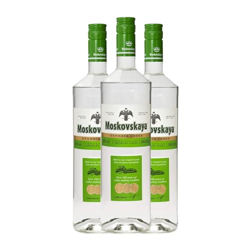 Vodka Moskovskaya Garrafa de míssil de 1 l (caixa de 3 garrafa de míssil de 1 l)