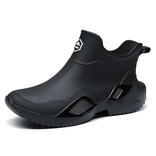 Botas de Lluvia Mujer Elegantes y Confortables para Uso Diario y Todas las Estaciones (Black, 41) #148