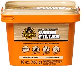 Gorilla All Purpose Wood Filler, 16 Ounce Tub