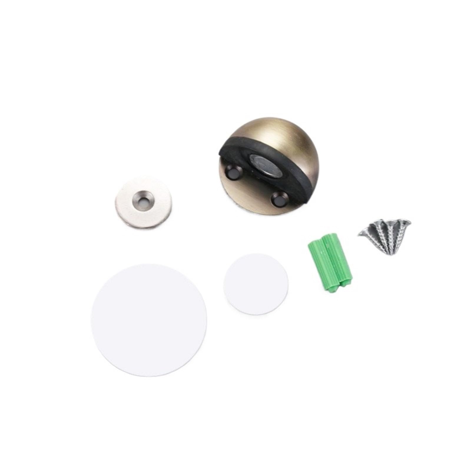 Door Stopper Nail Free Concealed Stainless Magnetic Door Stop with Buffer Pad for Floor Sticky Mount Setup(Bronze)