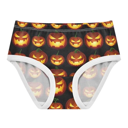 Joisal Toddler Girls Underwear 2t Cotton Panties for Girl Artistic Undies Kids Briefs Halloween Pumpkin Black