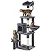 Topeakmart Cat Tree 57in, Multi Level Cat Tower with Basket & Condo & Scratching Post & Padded Perch & Extended Platform & Fur Ball