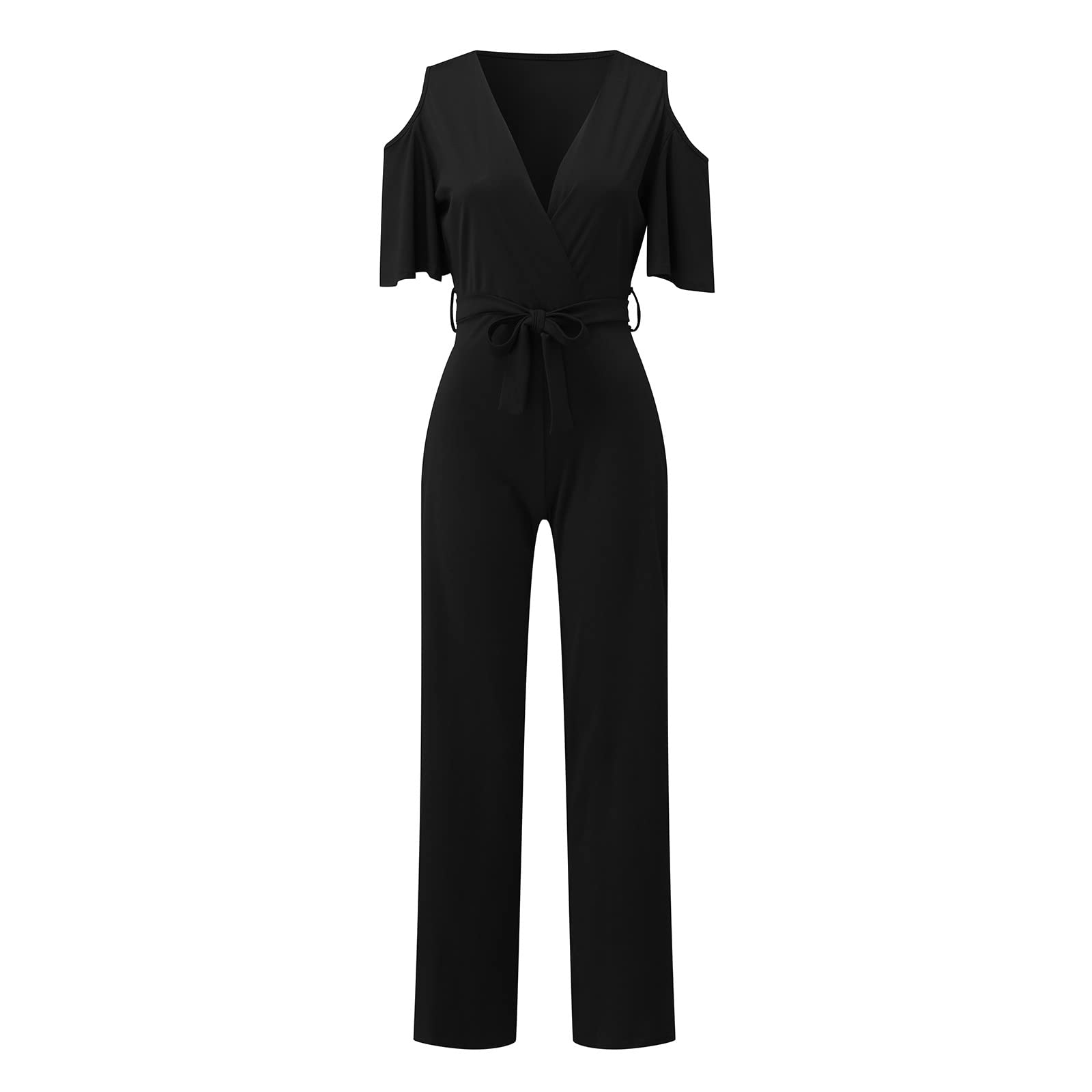 VEMOW Mono Mujeres Bodycon Sexy Elegante Ropa para Fiestas bodas, Primavera Otoño Mono Pijama de Una Pieza Traje de Club Cuello en V de Cintura Alta de Talla Grande Casual para Adultos Monos