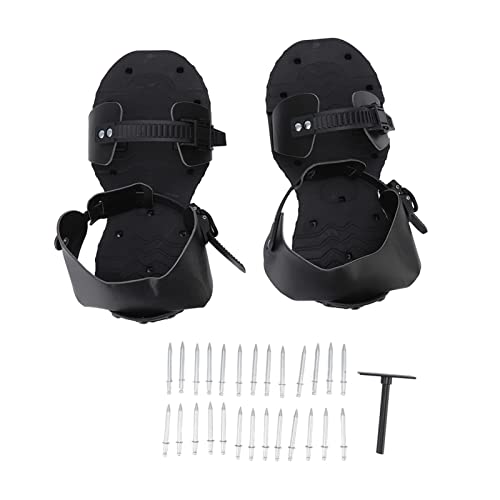 NYSUZHOUJI Garden Spike Sandals Black Manual Lawn Aerators for Yard Plants Vitality
