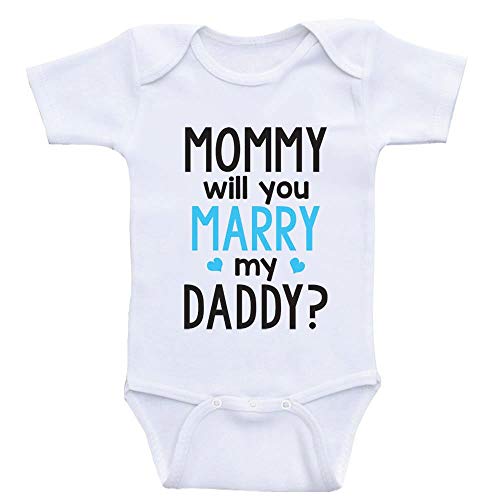 Mommy Will You Marry My Daddy Infant Cloths Baby Boys Girls Short Sleeved Bodysuit Outfits