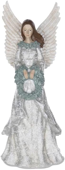 Melrose International Winter Angel Figurine with Wreath 18.5" H - Image 3