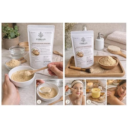 Image of Sandalwood Powder for Face Pack | Natural Chandan Powder for Cooling Skin, Acne Control & Skin Brightening (100g)