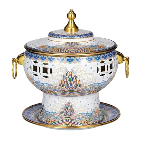Olla Caliente Multifuncional de Cobre y Esmalte Blanco 23 cm miniatura 1