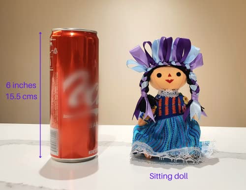 Muñeca artesanal mexicana Maria Lele de 7 pulgadas miniatura 3