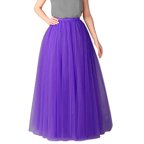 Jupe tutu pour femme violette style jupon 1950 en tulle uni taille haute