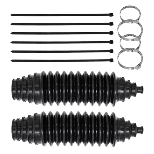 SamWinGear Rack and Pinion Boot Inner Tie Rod Boot Kit, Steering Rack Boot Tool Set with Pinion Bellow Cable Ties and Clamps, Waterproof Dustproof Silicone Bellow Car Boots Accessories 103-3070(Black)