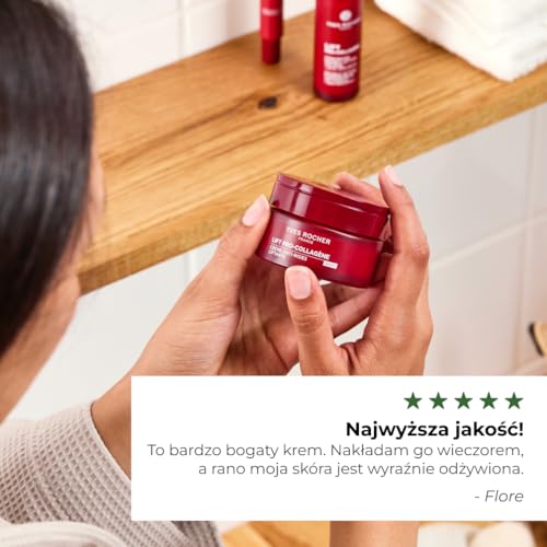 Yves Rocher Lift Pro-Collagène krem liftingujący na noc przeciwzmarszczkowy roślinny kolagen kwas hialuronowy podnosi odżywia skórę regenerujący 50 ml