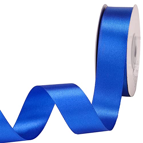 IHKFILAN Double Face Satin Ribbon - Royal (25 mm x 22.86 m), Matt Shiny Gift Ribbon for Decorating & Crafts, Weddings, Christenings