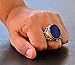 Imagen de Plata de Ley Anillo De Los Hombres Anillo de piedra turquesa natural