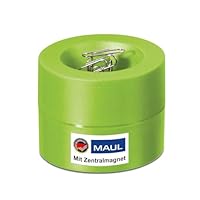 Maul Klammernspender MAULpro | Schreibtisch Organizer zur Aufbewahrung von Büroklammern | magnetischer Ordnungshelfer für Büro, zu Hause und Arbeitszimmer | inklusive 15 Klammern | Grün