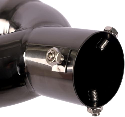 Miniatura 4 de idain Punta de Escape Doble de Entrada de 2.5 Pulgadas de Acero Inoxidable Pulido Cola de Silenciador Universal Atornillada de Doble Salida Tubo de