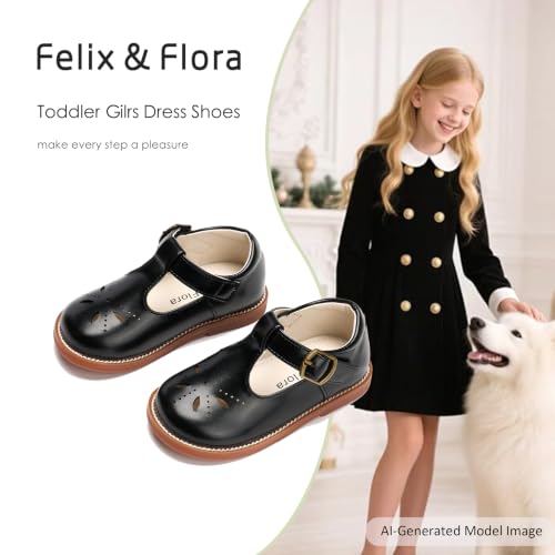 Image of Felix & Flora Toddler Little Girl Princess Dress Shoes-Mary Jane Flats for Girl Party School Shoes