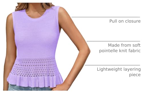 Image of Saodimallsu Womens Crochet Tank Top Sweater Vest
