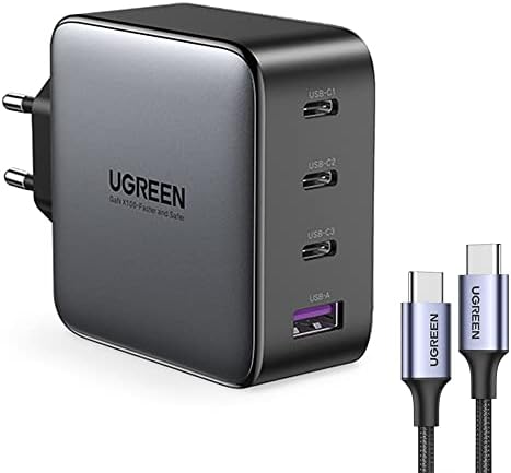 Carregador Ugreen Usb C 100W e Cabo Usb C 2 Metros Tecnologia Gan...