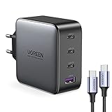Carregador Ugreen Usb C 100W e Cabo Usb C 2 Metros Tecnologia GanX Detecção de Dispositivo Velocidade de Transferência e Sincronização de Dados 480Mbs Corrente Máxima 3A / No Brasil