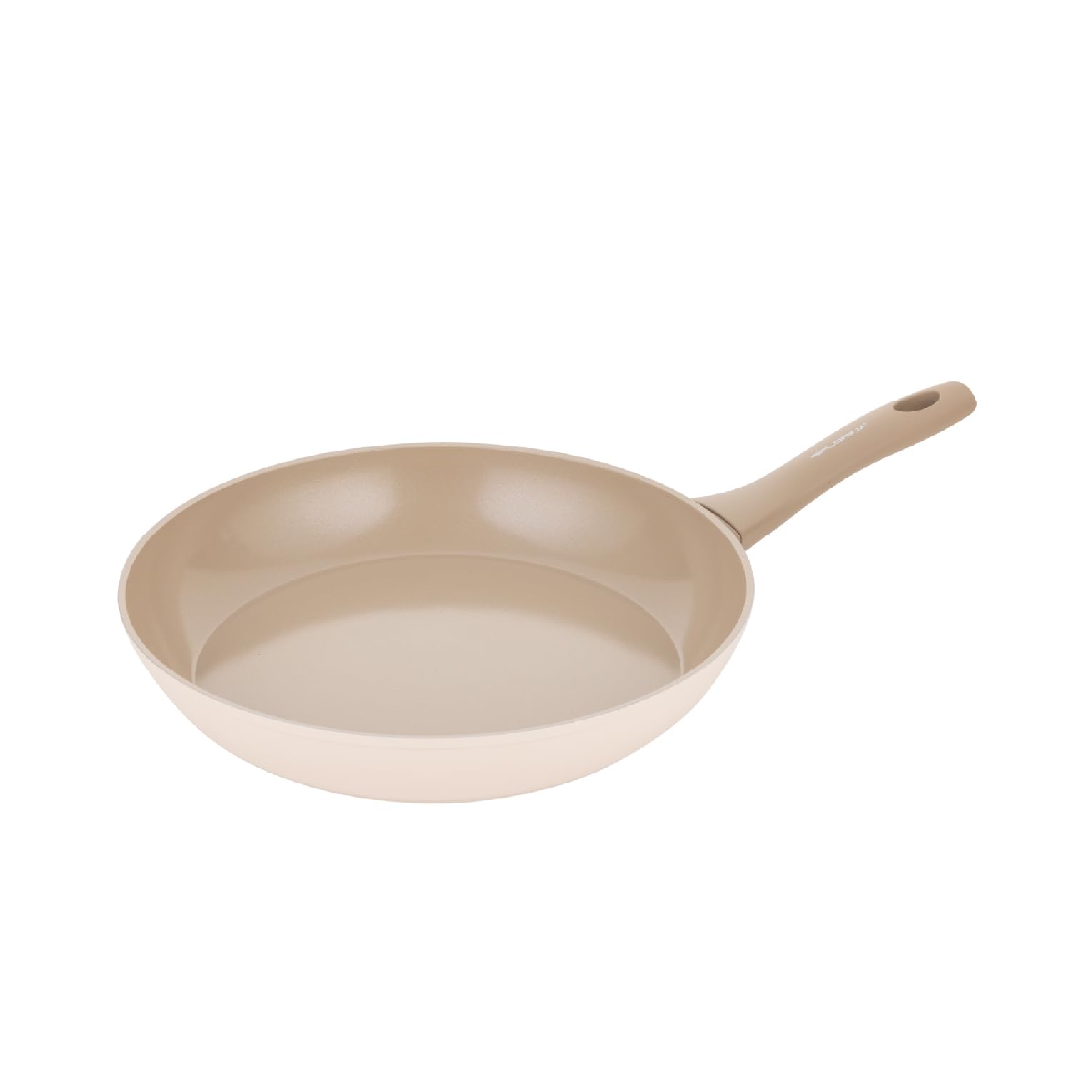 FLORINA Schmiedaluminium Pfanne MOKKA | Bratpfanne 24 cm mit Keramikbeschichtung | Für Induktions-, Gas-, Elektroherd | Leicht zu Reinigen | Soft-Touch-Holzoptik-Griff | Hitzebeständig und kratzfest