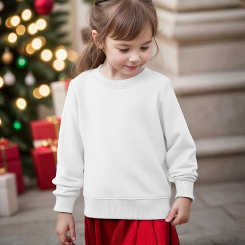 Kids Crewneck Sweatshirt Cute Blank Pullovers Girls Boys Warm Fleece Lined Sweatshirt Fall Winter Casual School Shirt2