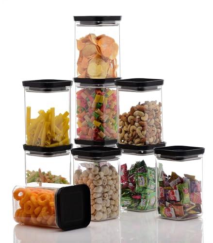 Image of Kitchen Storage Container, Multipurpose Plastic Storage Box and Organiser, Leak-Proof Kitchen Accessories Items for Home with Airtight Unbreakable Push Lid (6 PCS, 1100 ML)