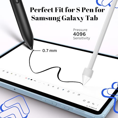 Image of 5pc Replacement Plastic Tips /Nibs for Galaxy Tab S Pen, Compatible with Tab /Mobile S24, S23, S22, S10, S9, S8, S7, S6 + / Lite /Ultra /FE Series (White)