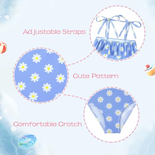 Zando Girls One Piece Bathing Suits Toddler Kids Swimsuits Mermaid Beach Swimwear for Baby Girl 2-8 Years Gifts3
