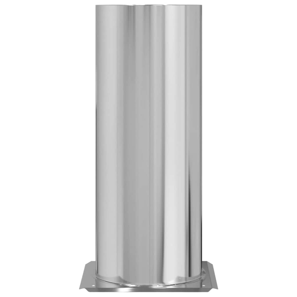 Kamin Kopf Erweiterung aus Edelstahl Silber 31 x 31 x 50 cm, poliert, wasserfest, leichtes Kaminzubehör für Außenbereich, passend für Kamin Ofen und Holzofen