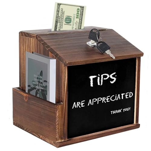 LYPPUL Caja de Sugerencias con Cerradura, Caja de Sugerencias Votación Donación Pared, Buzón Urna con Cerradura Caja de Donaciones Dinero Recomendada Almacenamiento para Comentarios Tarjetas de Visita