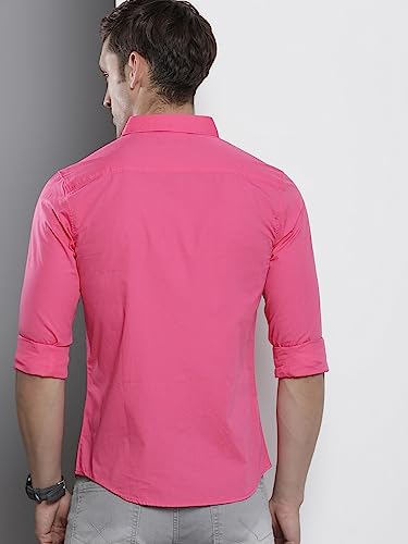 Image of The Indian Garage Co Men Slim Fit Solid Full Sleeves Cutaway Collar Casual Shirt