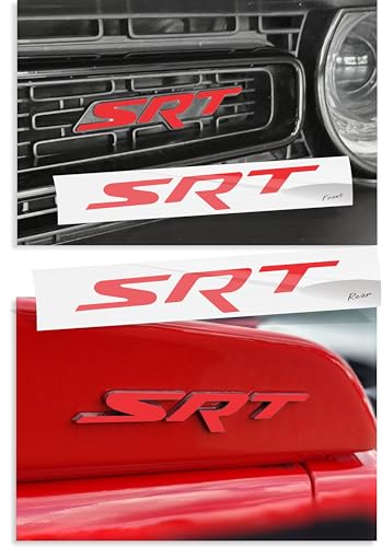 Reflective Concepts - SRT Badge Overlay Decal Stickers - Grille and Trunk - 2015-2018 Challenger SRT 392 (Gloss Red)