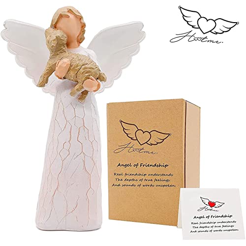 Angel of Friendship Dog Memorial Gifts Pet Loss Gifts Sculpted Hand-Painted Figures Pet Sympathy Gift Angel Gift Dog Angel Figurines for Grieving Pet Owners and Dog Lovers Angel of Comfort