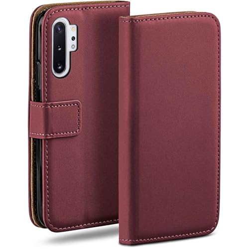 Funda Samsung Note 10 Plus para evitar arañazos con tapa libro de cuero vegano y tarjetero