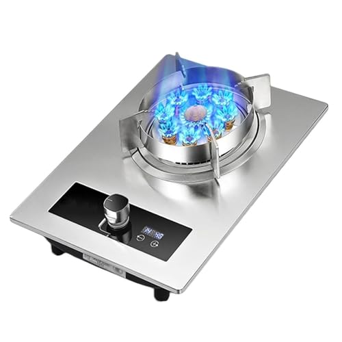 THEGA Estufa De Gas De 5,2 KW, Un Quemador De Llama Alta, De Acero Inoxidable, con Temporizador Independiente Y Protección contra Apagado, para Cocinas(NG)