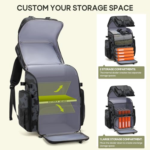 Image of RAINSMORE Fishing Backpack, 45L Large Water-resistant Fishing Tackle Bag