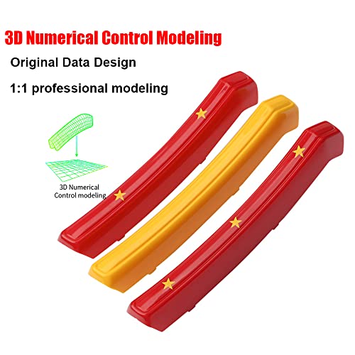 Image of SANRILY Multicolor Grille Decoration Insert Trims Compatible with Volvo XC90 LCI 2020-UP Front Grill Cover (Red /Yellow /Red)