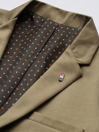 Image of SHOWOFFFF Men Solid Single Breasted Casual Blazer | Notched Lapel Full Sleeves Cotton Blazer for Mens | Slim Fit Regular Length Blazer for Men's