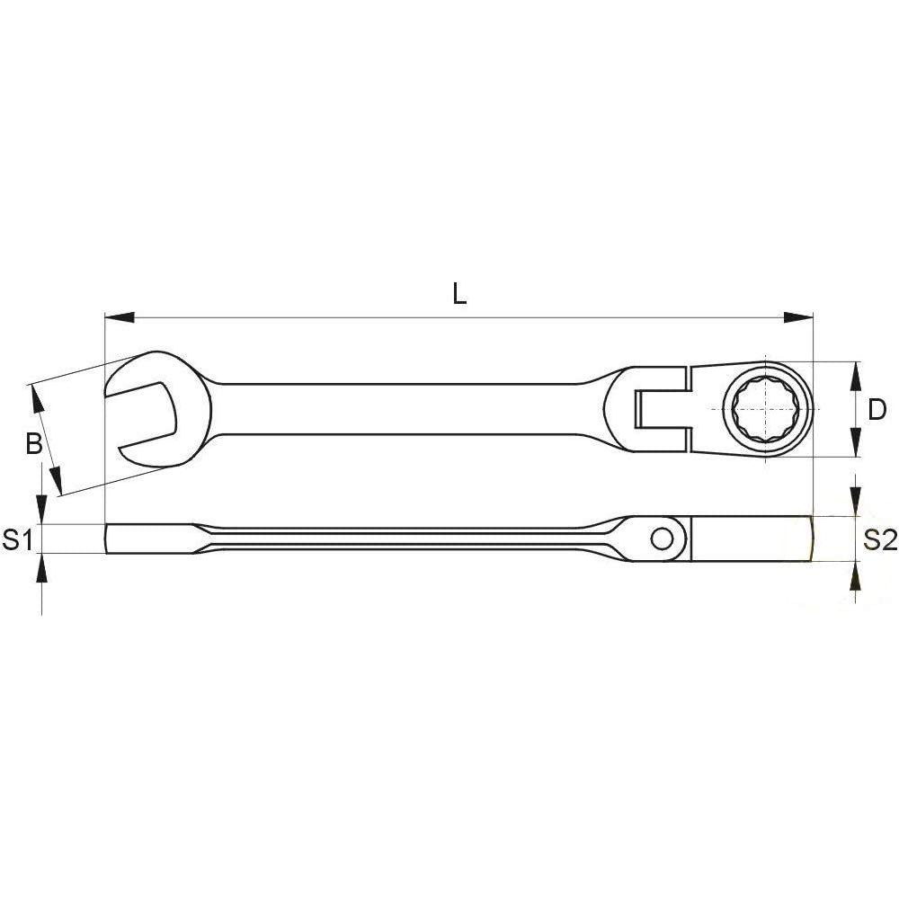Yato YT-1661 - Ratchet Combination Spanner 18 mm, Chrome - Image 2