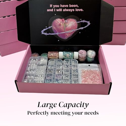Image of Black and Pink Romantic Small Shipping Boxes, 9.8 x 6.3 x 2 inches, 10 Pack Corrugated Cardboard Mailing Boxes