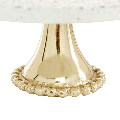 Deco 79 Ceramic Speckled Cake Stand With Gold Base, Set Of 2 10", 12"W, Gold #TOP5