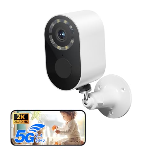 Chpuss Security Cameras Wireless Outdoor, 2K Battery Powered WiFi Camera with AI Motion Detection, Spotlight & Siren Alarm, Color Night Vision, 2-Way...