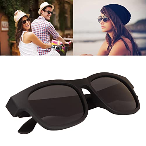 Gafas Inteligentes, Gafas de Sol de Audio Inteligentes Cancelación de Ruido Llamadas Manos Libres Altavoz de Oído Abierto con Conectividad Bluetooth para Juegos Reunión Viajar(Glamour Negro)