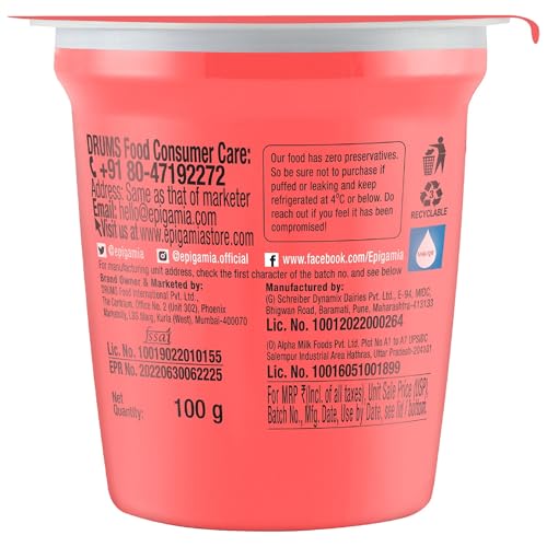 Image of Epigamia Everyday Strawberry Yoghurt 100 gm Cup